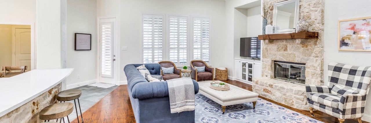 Living room with shutters